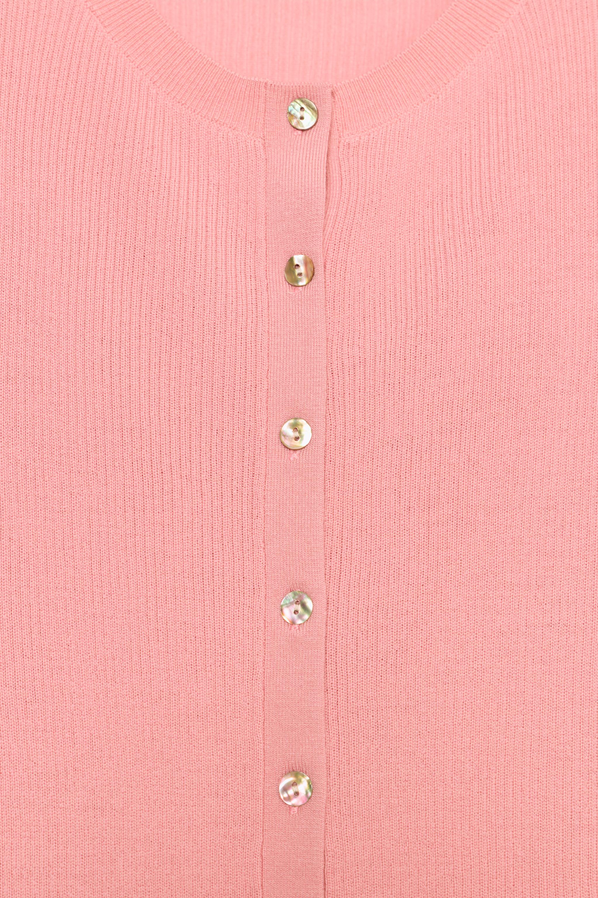 100% WOOL RIB CARDIGAN